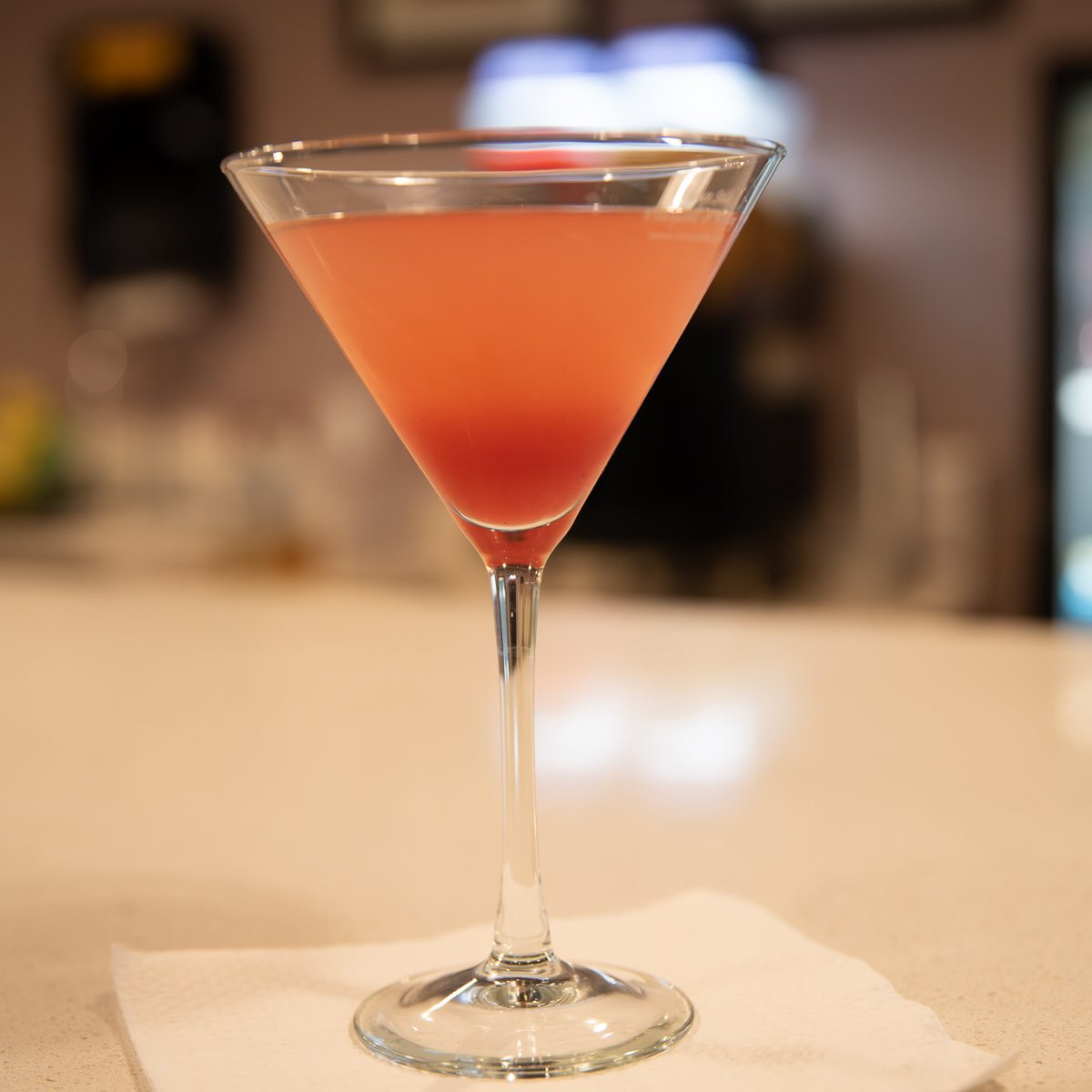 Craft cocktail served at the bar at NYX Spirits & Lounge.